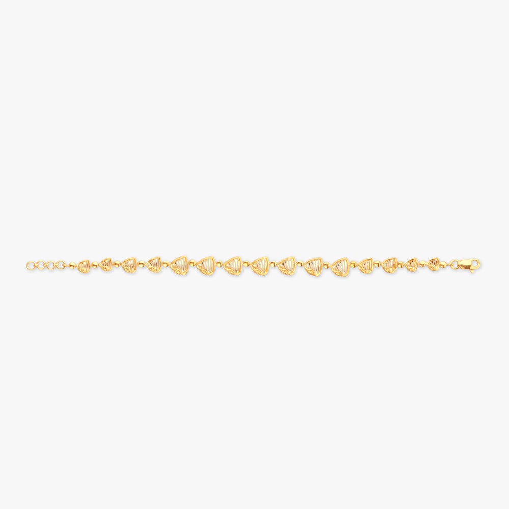 

Textured Heart Gold Bracelet