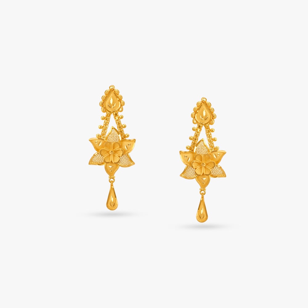 Floral Cascade Gold Necklace Set,,hi-res image number null