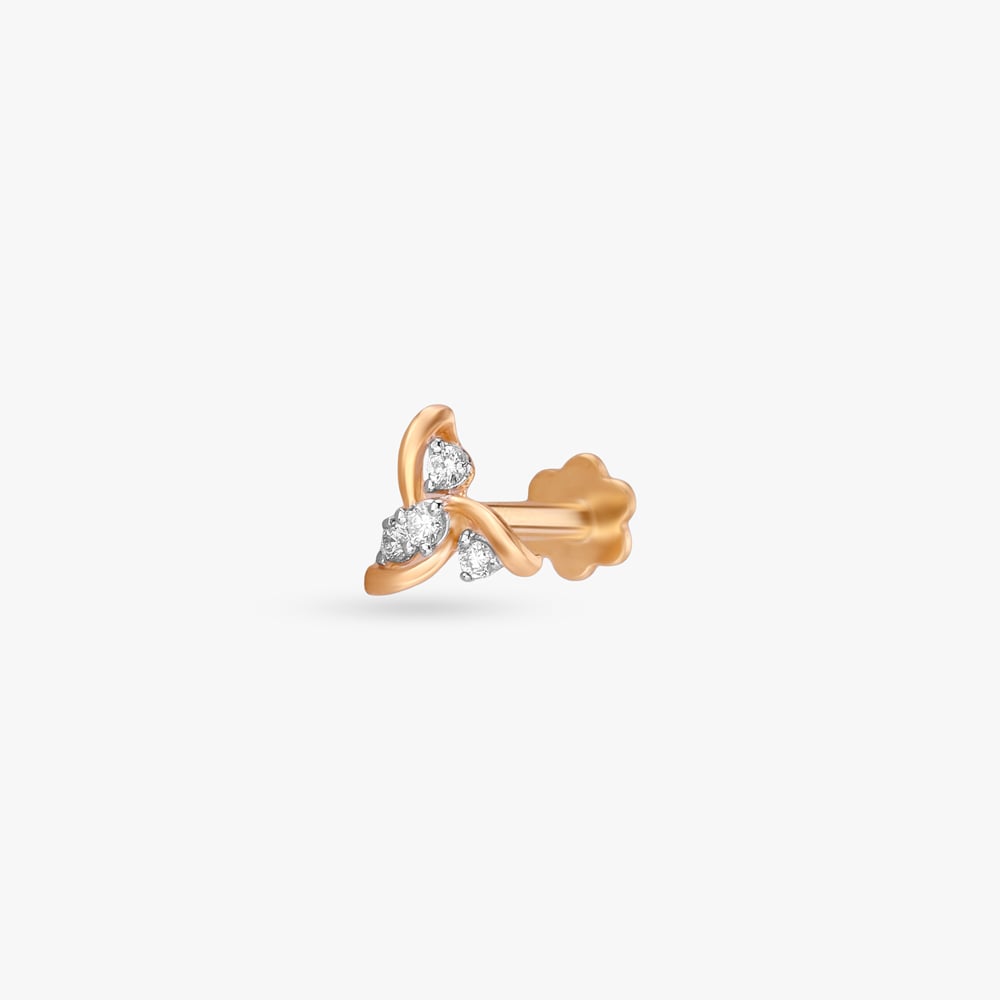 Floral Breeze Diamond Nose Pin,,hi-res image number null