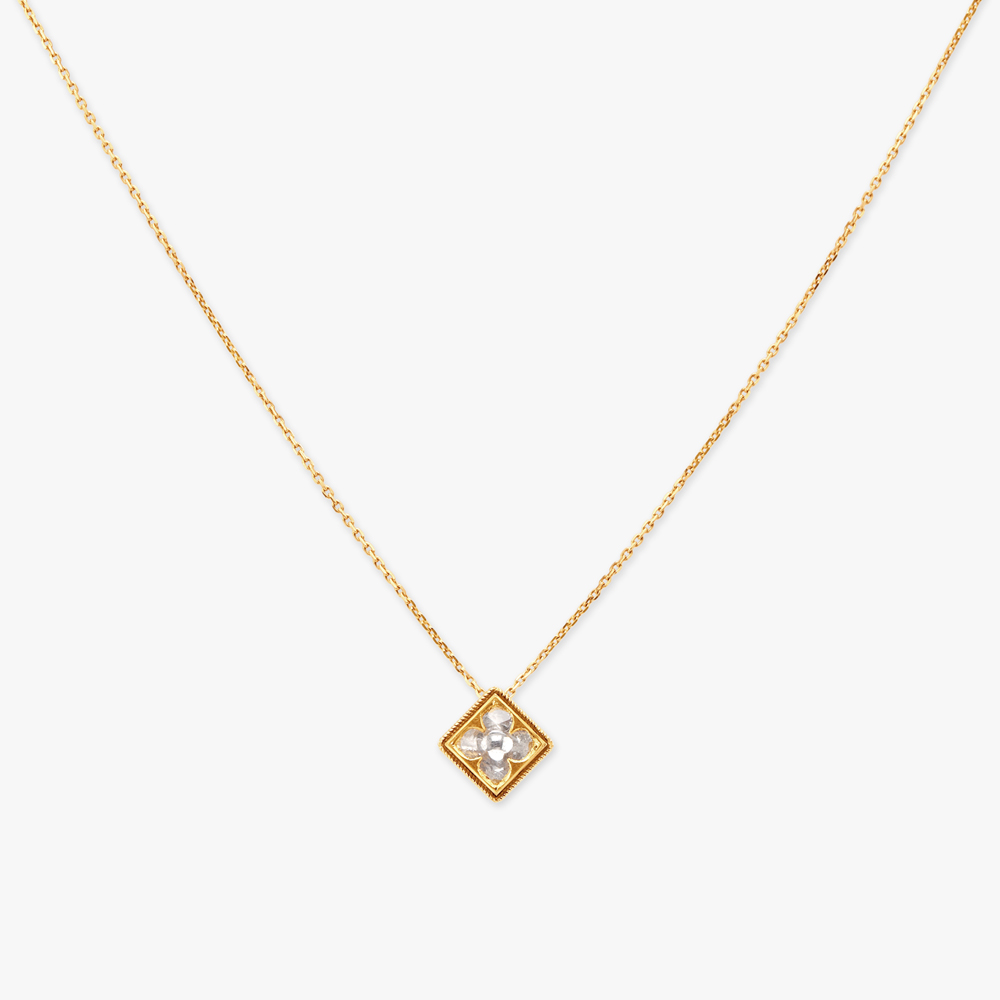 Striking Geometric Pendant with Chain,,hi-res image number null