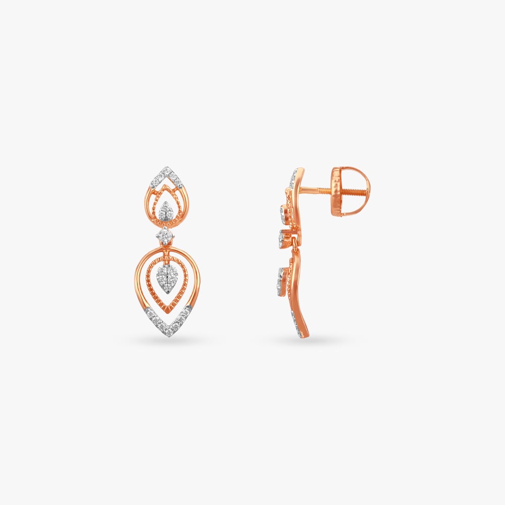 Droplet Glimmer Diamond Drop Earrings,,hi-res image number null