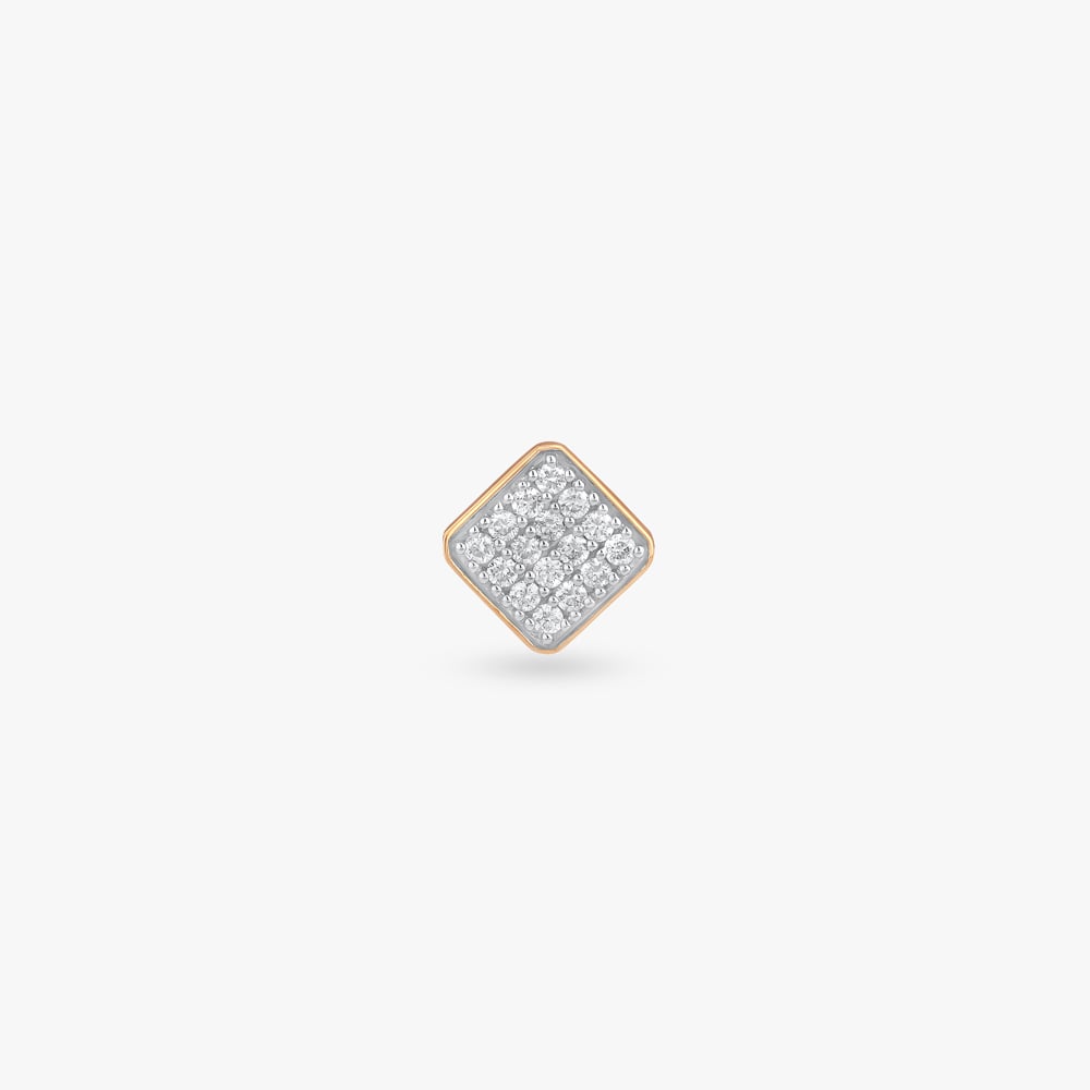 

Geometric Square Diamond Stud Earrings For Men