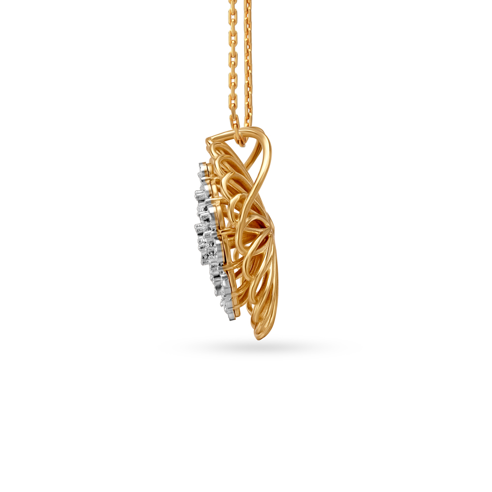 Majestic Dazzling Yellow and White Gold Diamond Pendant,,hi-res image number null