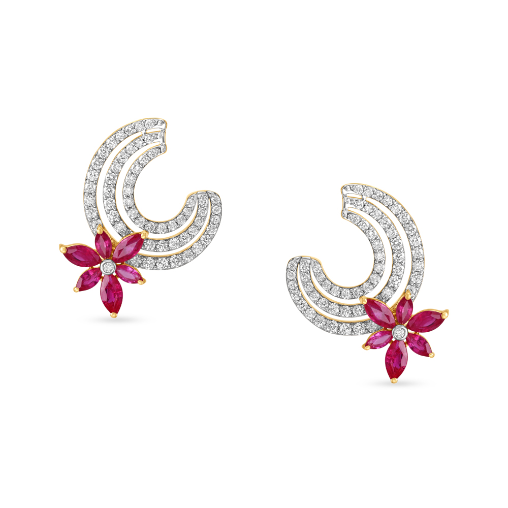 Tanishq ruby cheap diamond earrings