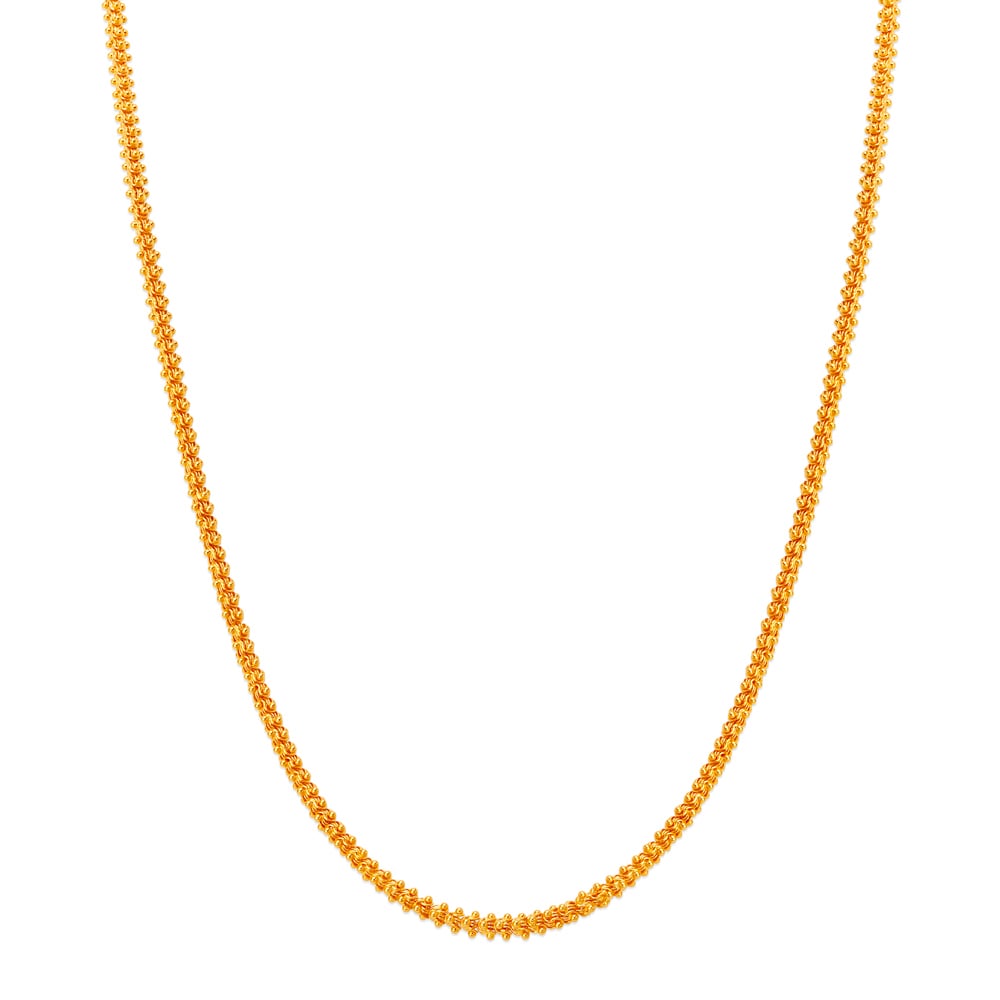 

Distinctive Yellow Gold Beaded Rope Chain