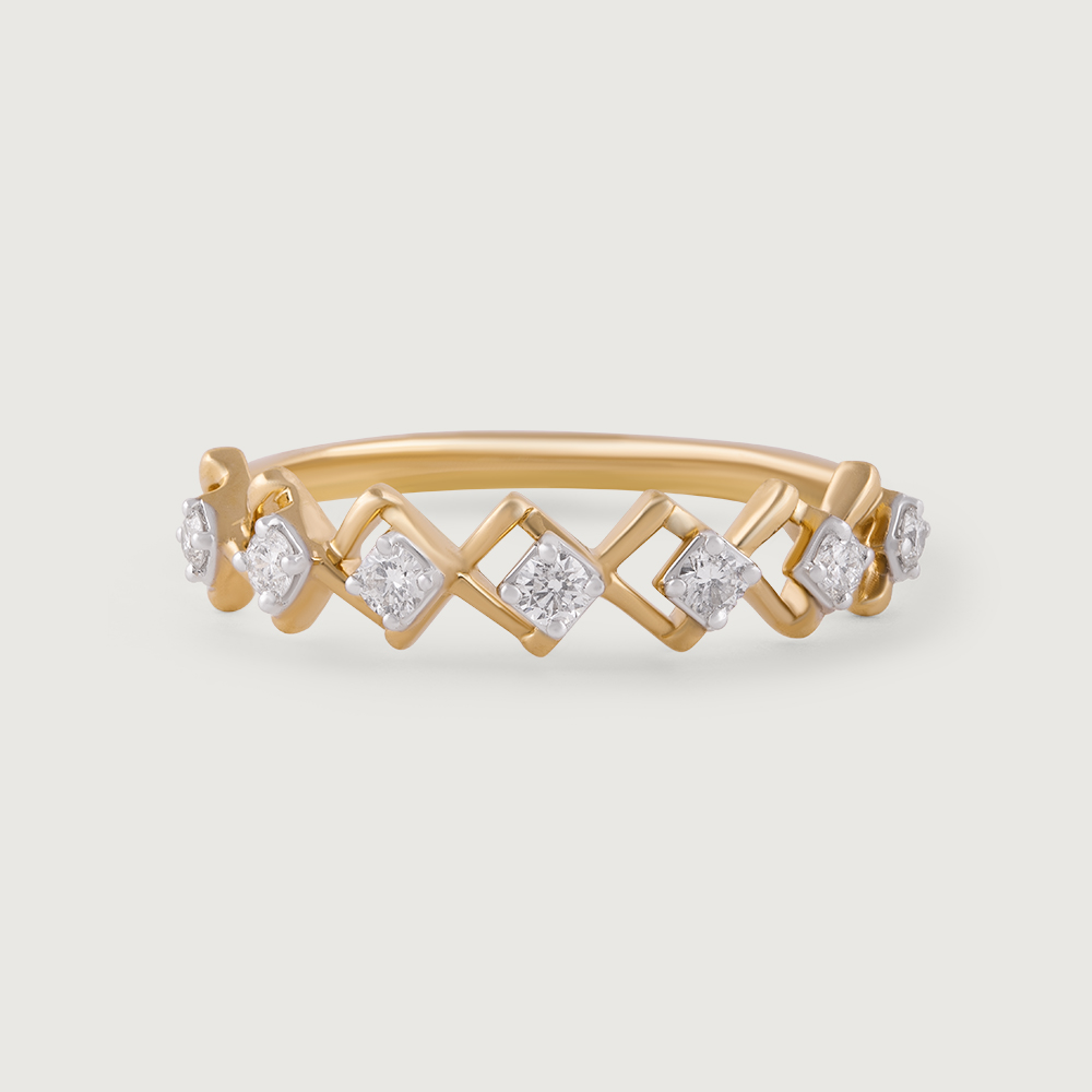Disco Lights Gold & Diamond Finger Ring,,hi-res image number null