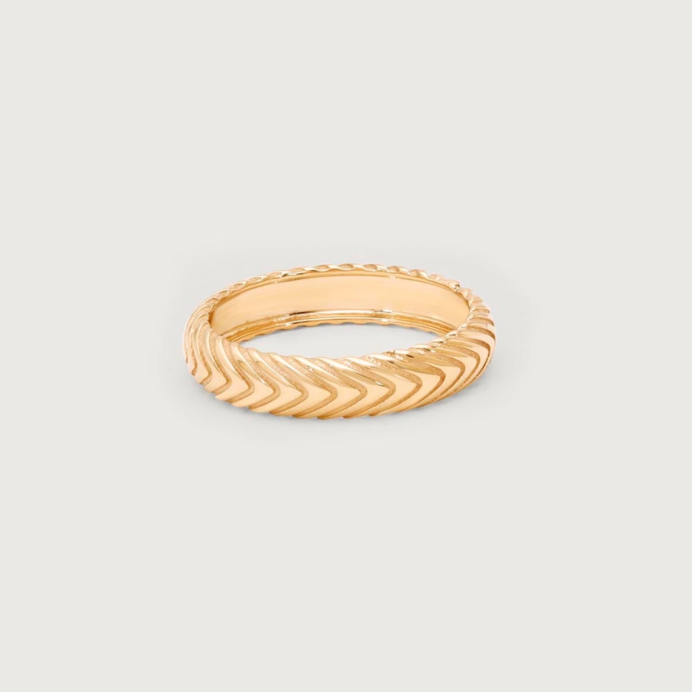 Striking Groove Gold Ring,,hi-res image number null