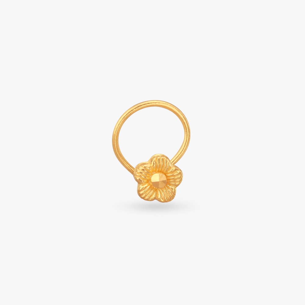 Floral Charm Gold Nose Pin,,hi-res image number null