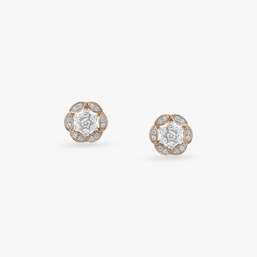 Floral Halo Diamond Pendant and Earrings Set,,hi-res image number null