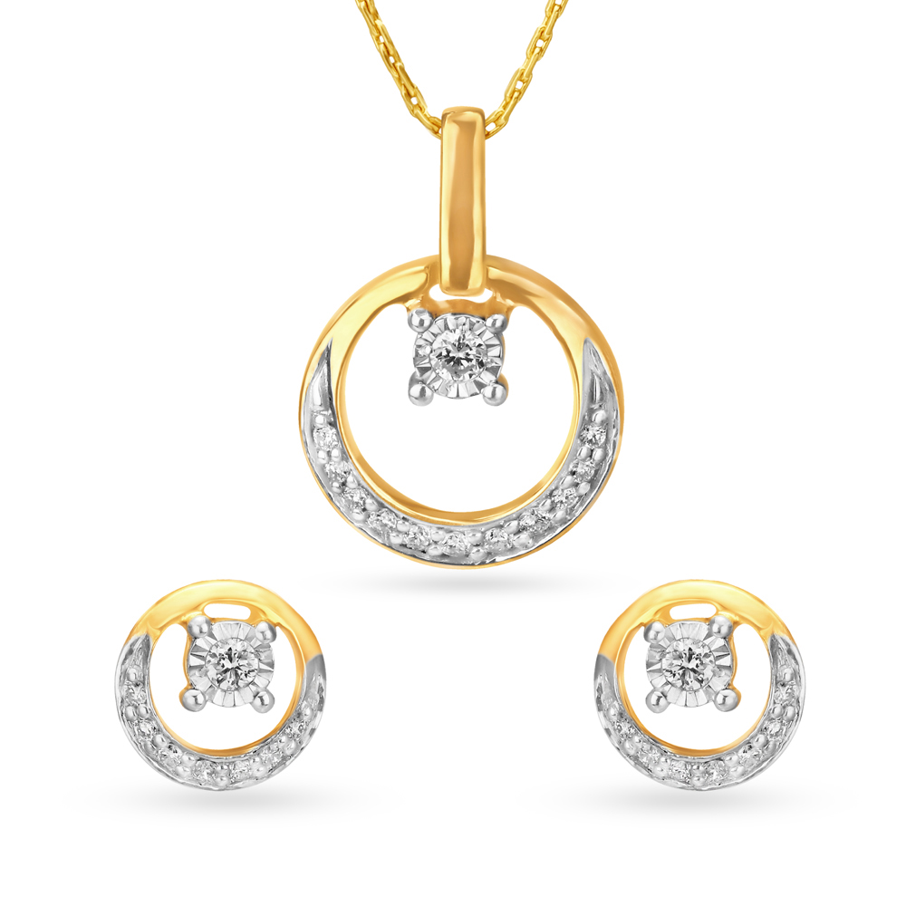 Harmonious Circles Pendant and Earrings Set