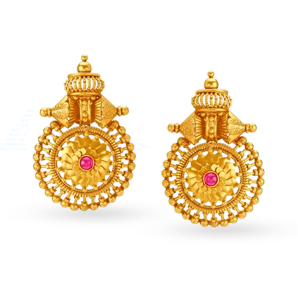 

Artistic Gold and coloured stone Stud Earrings