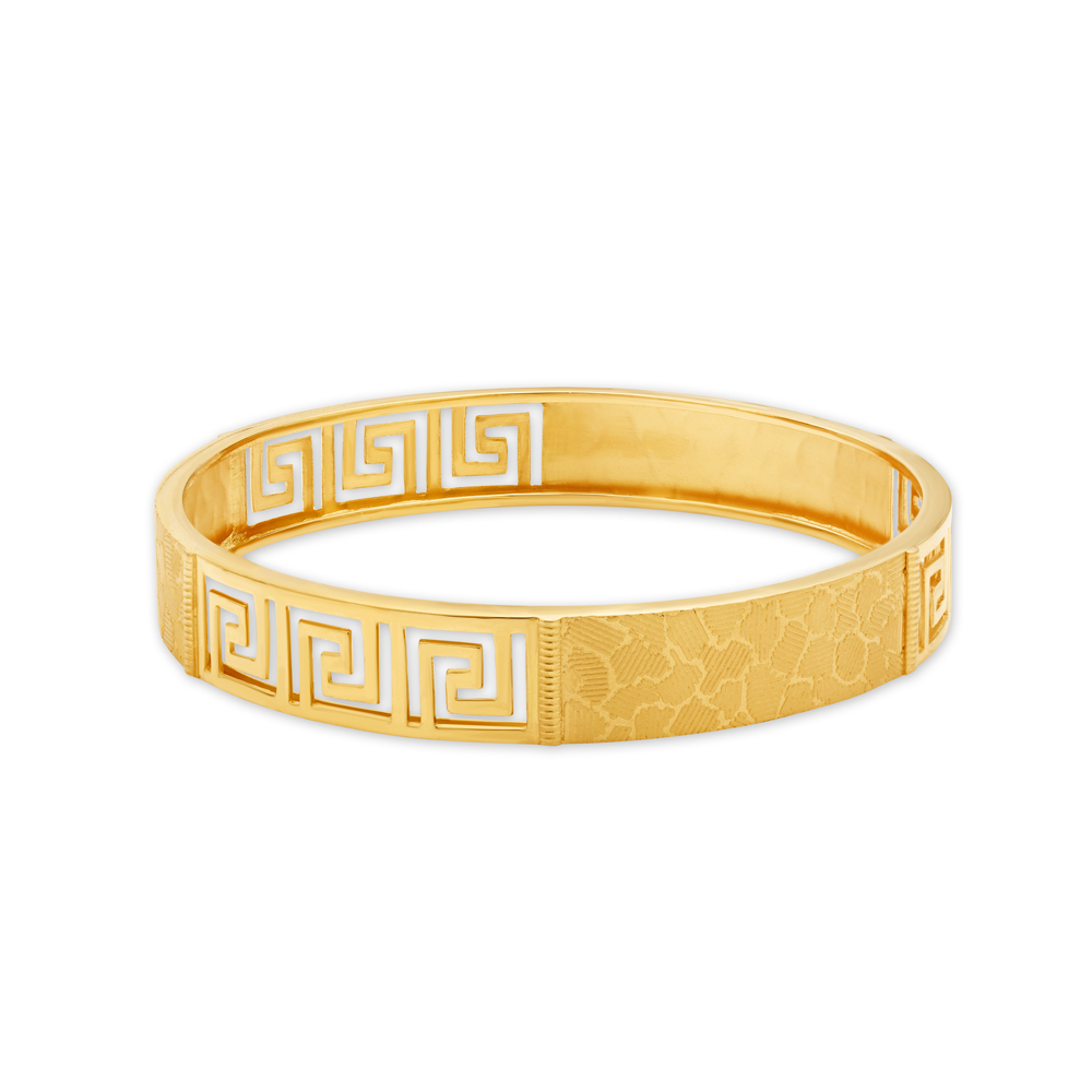 Artistic Yellow Gold Carved Bangles,,hi-res image number null