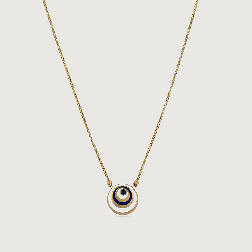 Orbital Aura Evil Eye Gold Necklace,,hi-res image number null