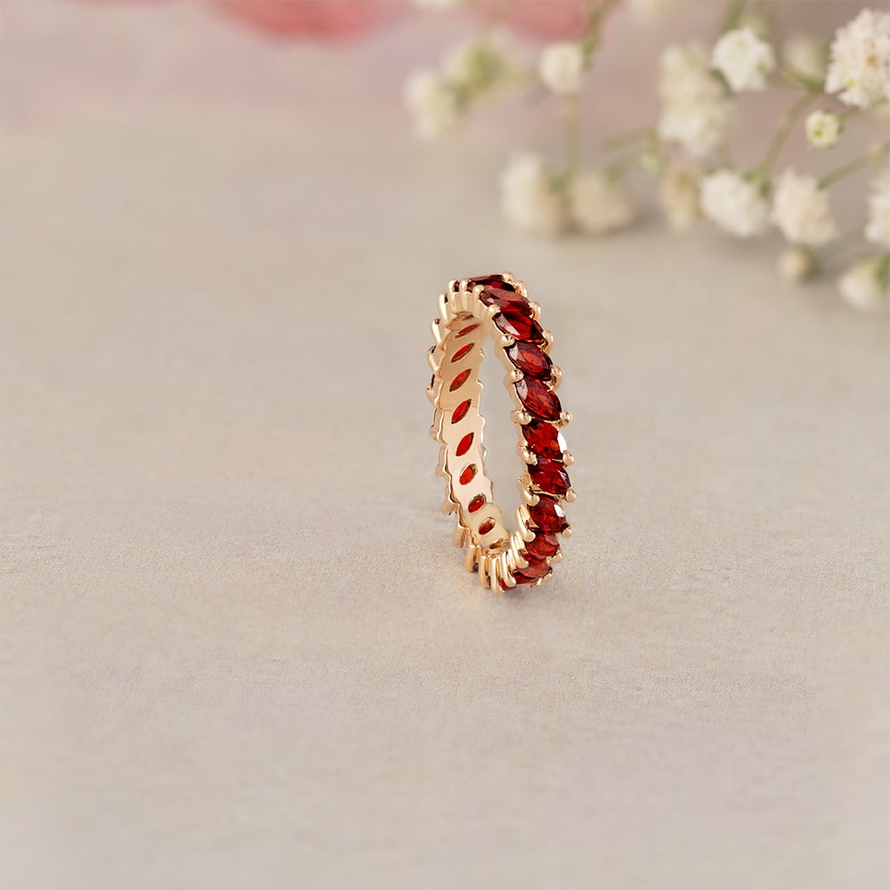 Sophisticated Red Garnet & Gold Ring,,hi-res image number null