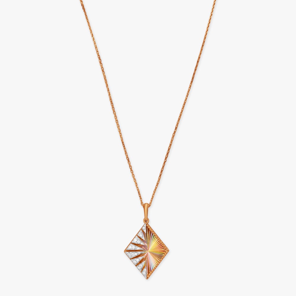 Prism Ray Diamond Pendant with Chain,,hi-res image number null