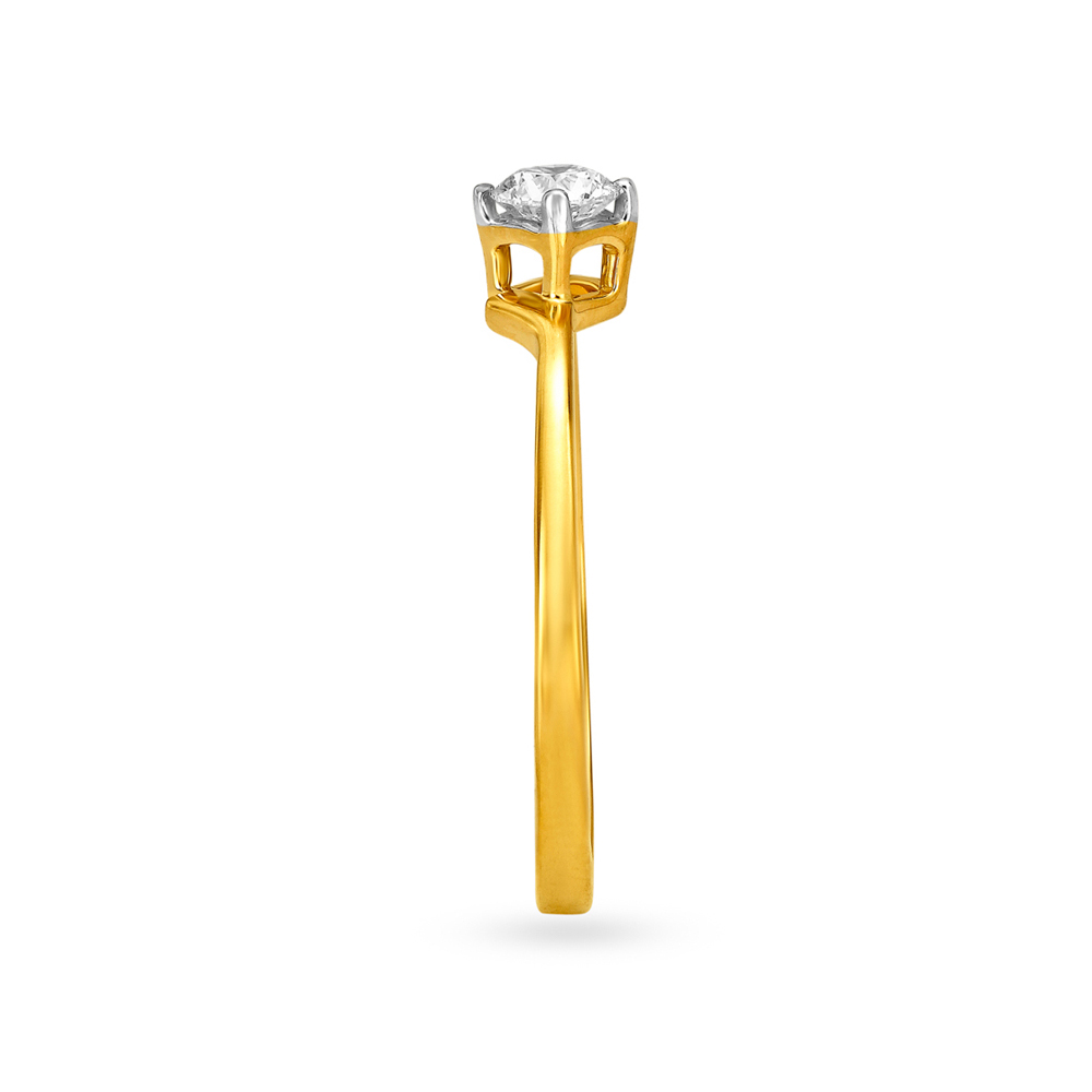 Slender and Minimalistic Single Stone Solitaire Ring,,hi-res image number null