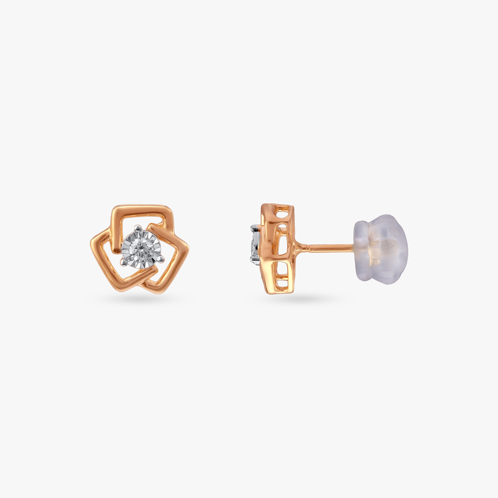 Maze Glimmer Diamond Stud Earrings,,hi-res image number null