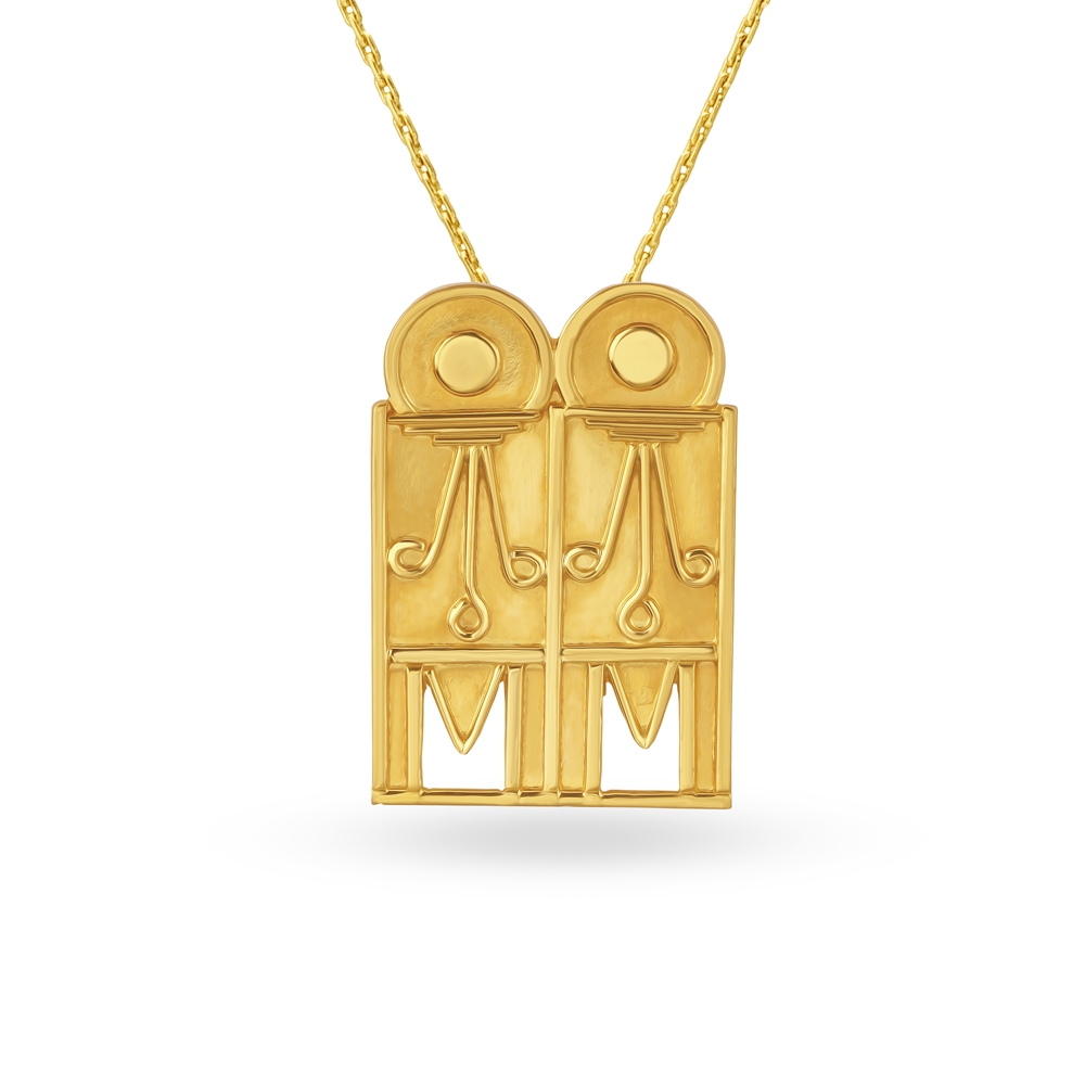 Quirky 22 Karat Yellow Gold Thali Pendant,,hi-res image number null