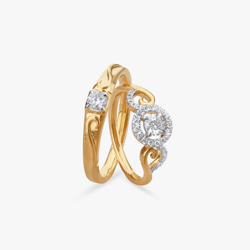 Blissful Love Diamond Couple Rings,,hi-res image number null