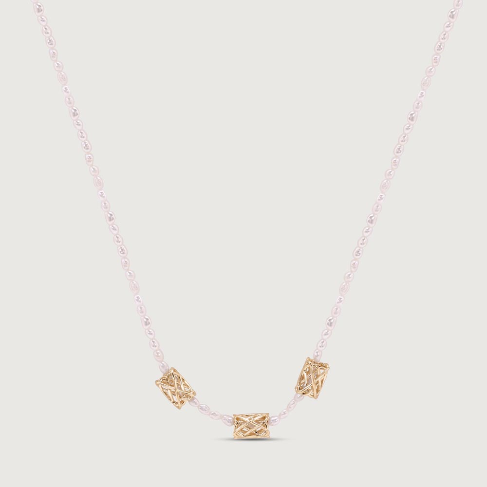 Golden Lattice Pearl Chain,,hi-res image number null