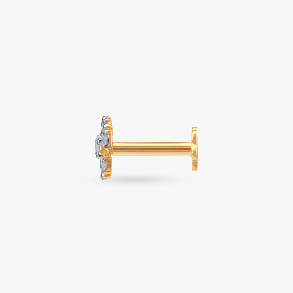 Petal Cross Diamond Nose Pin,,hi-res image number null