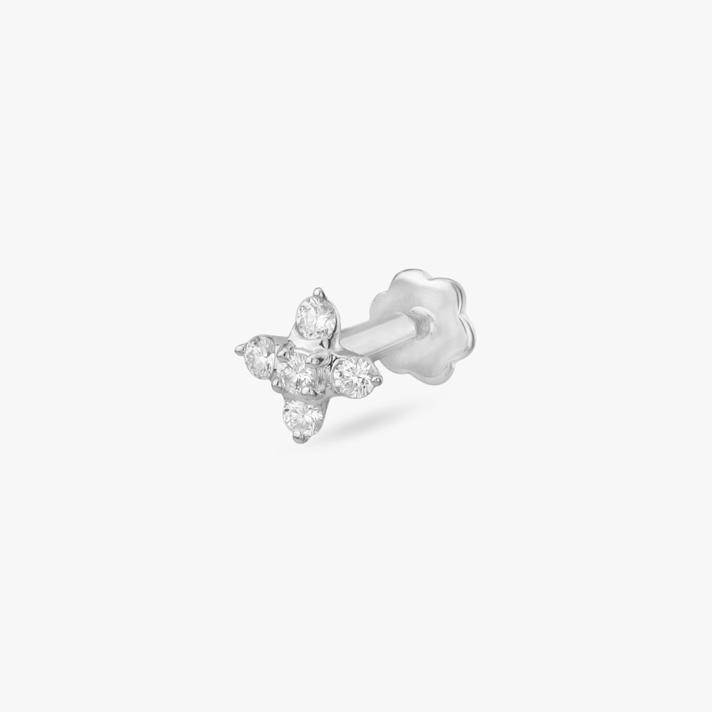 

Petal Cross Diamond Nose Pin
