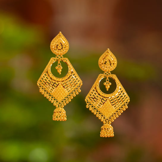 Sculpted Symphony Gold Drop Earrings,,hi-res image number null