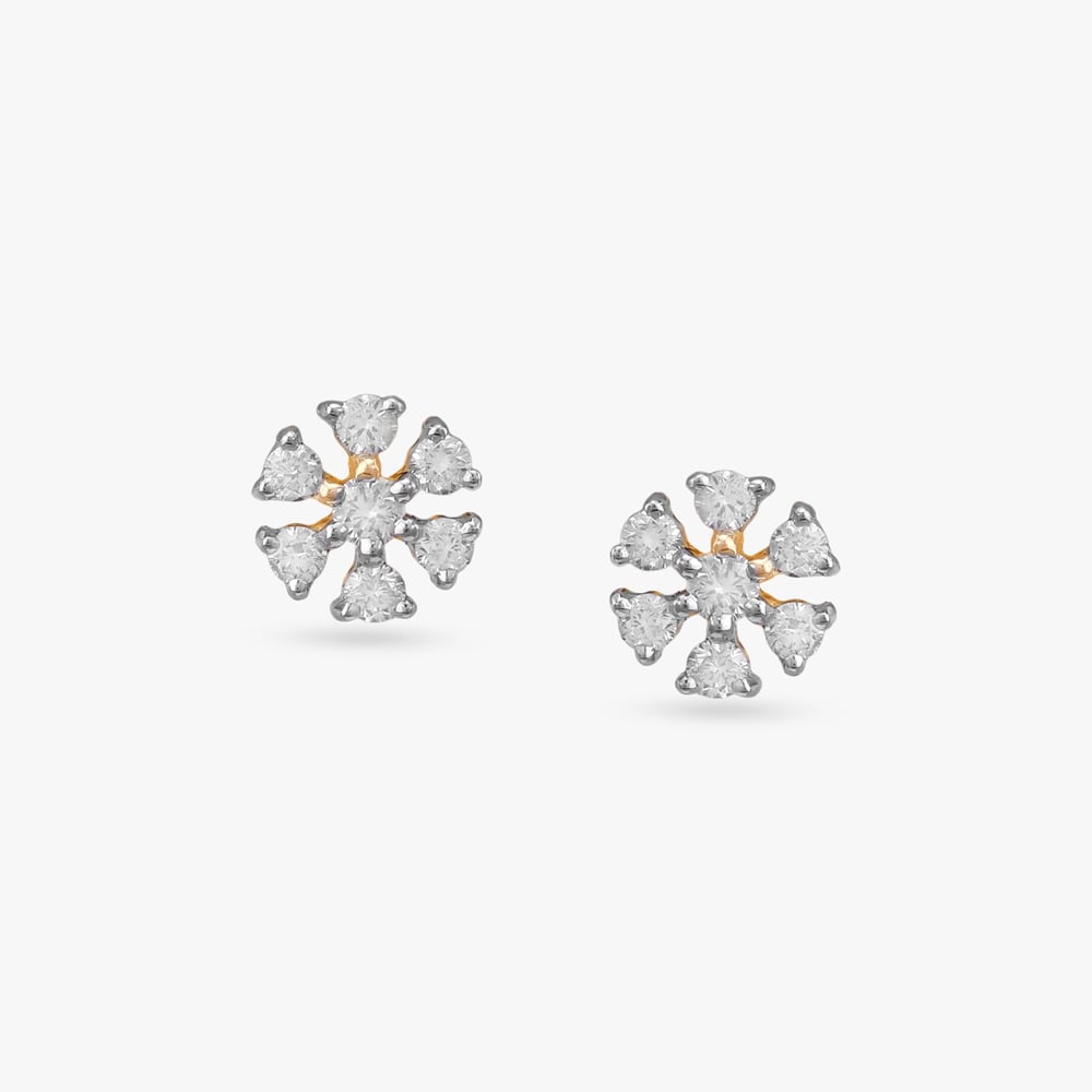 Daisy Glint Diamond Stud Earrings,,hi-res image number null