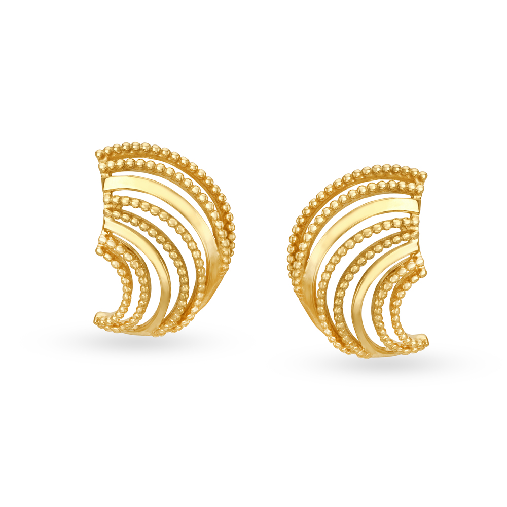 18KT Yellow Gold Stud Earrings to Match Your Elegance,,hi-res image number null