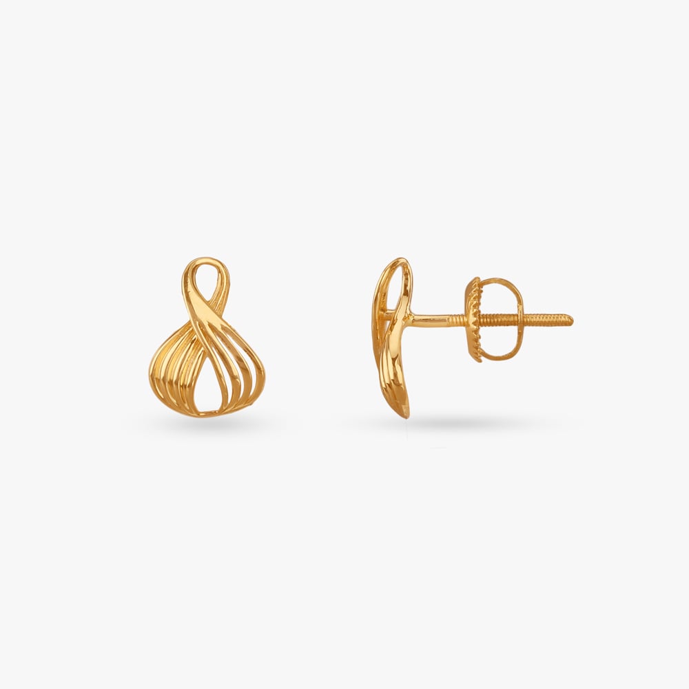 

Twist Bloom Gold Stud Earrings