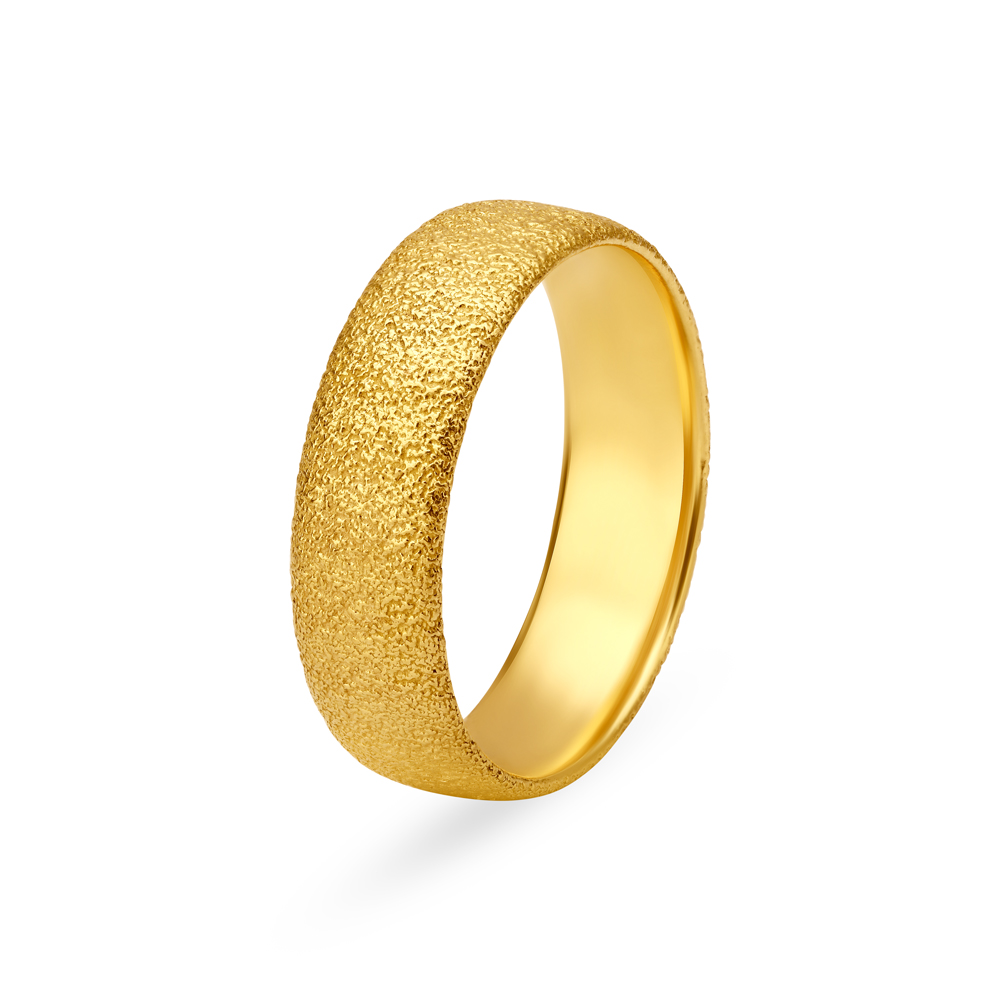 Charming Multifinish Gold Finger Ring for Men,,hi-res image number null