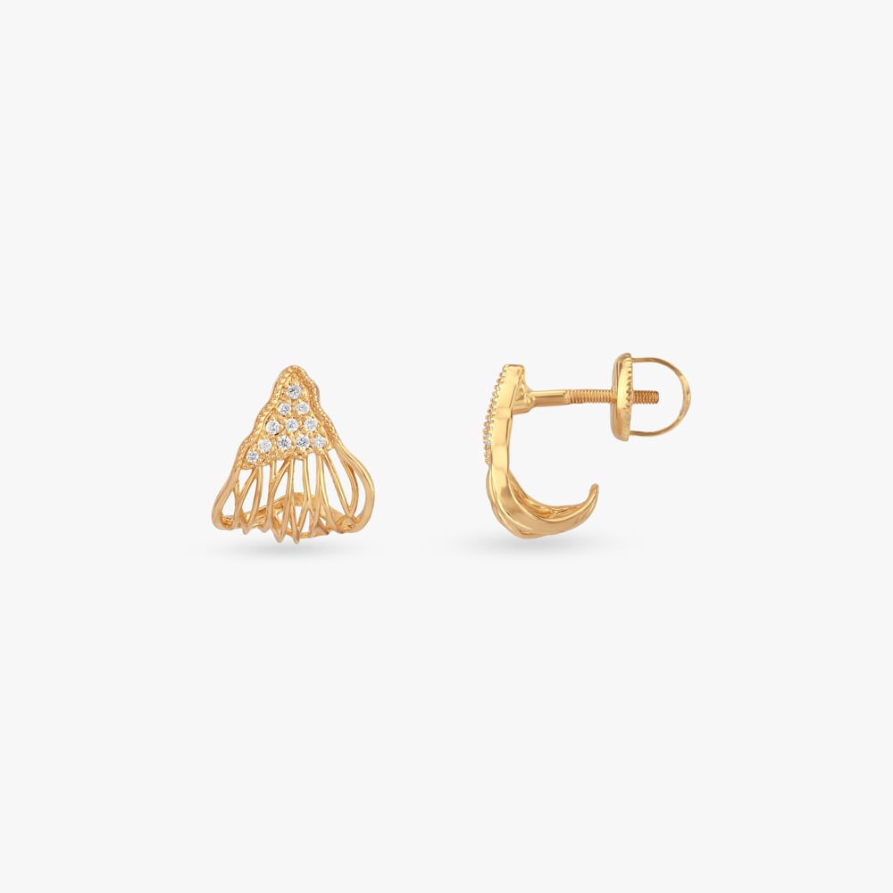 

Wave Crest Diamond Stud Earrings