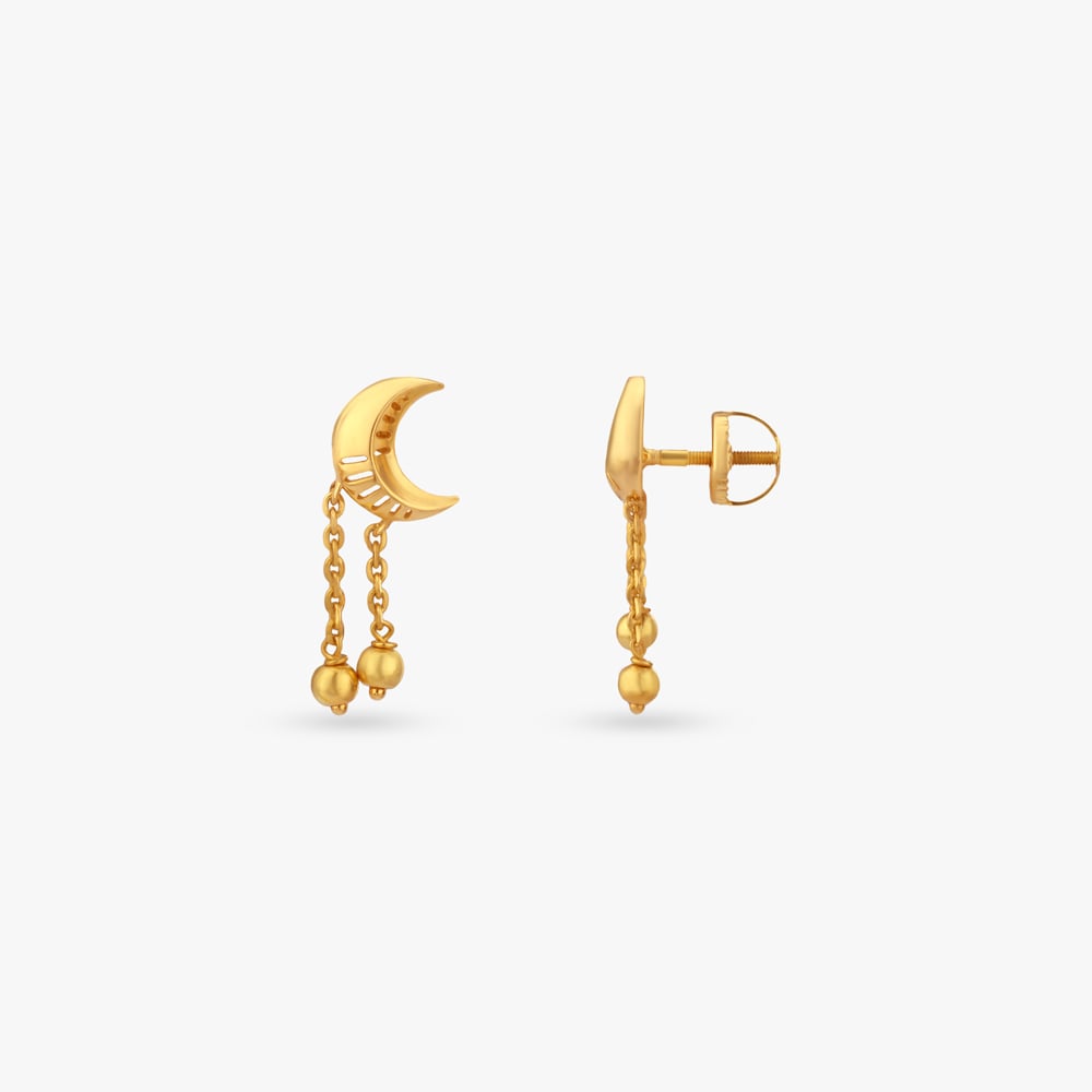 Crescent Grace Gold Pendant and Earrings Set,,hi-res image number null