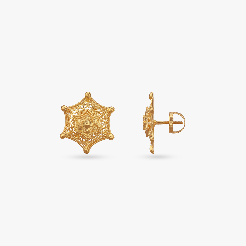 

Regal Web Gold Stud Earrings