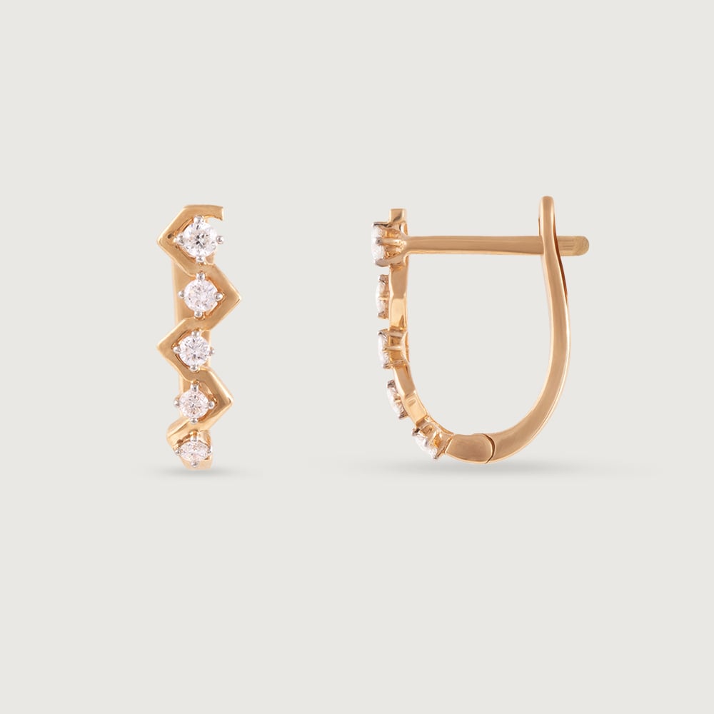 Artful Twist Gold & Diamond Hoop Earrings,,hi-res image number null