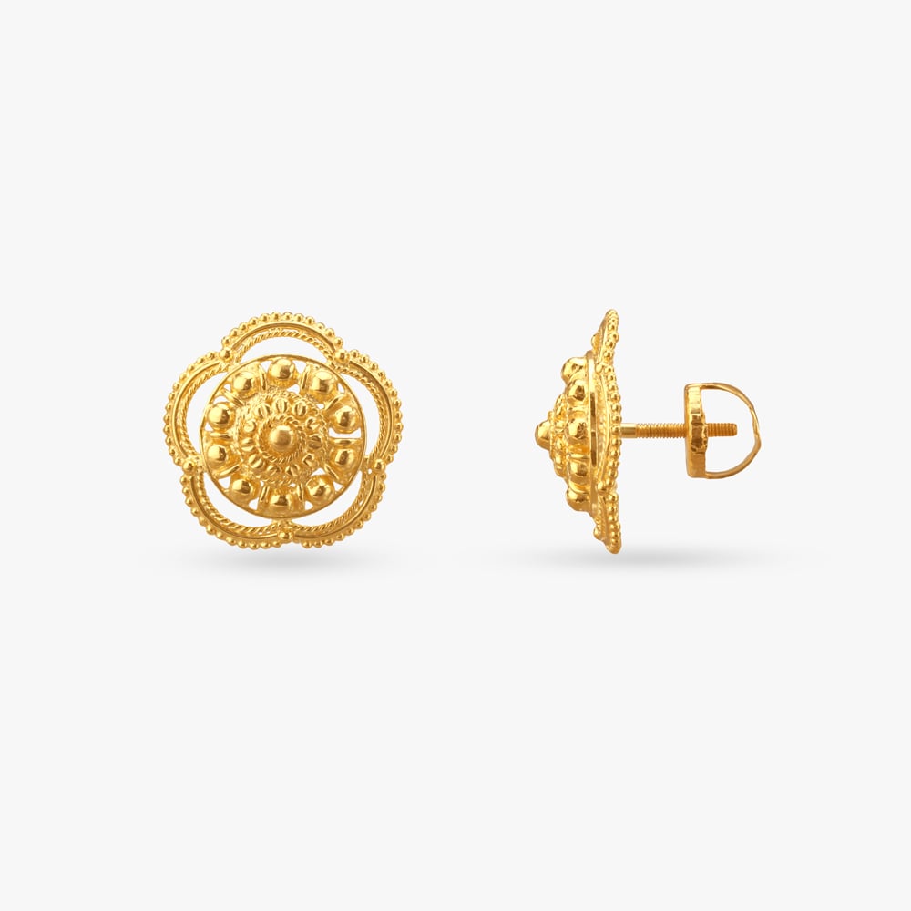 

Dusk Wheel Gold Stud Earrings