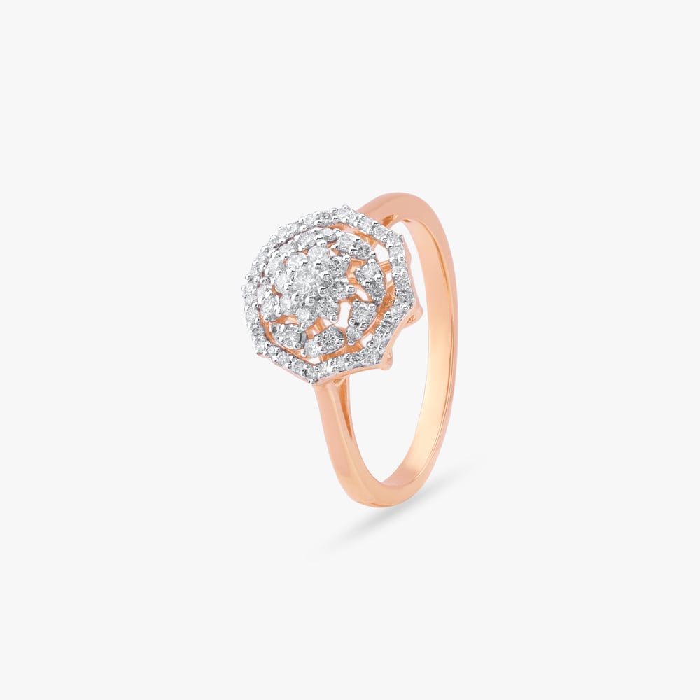 Hexagon Dome Diamond Ring,,hi-res image number null