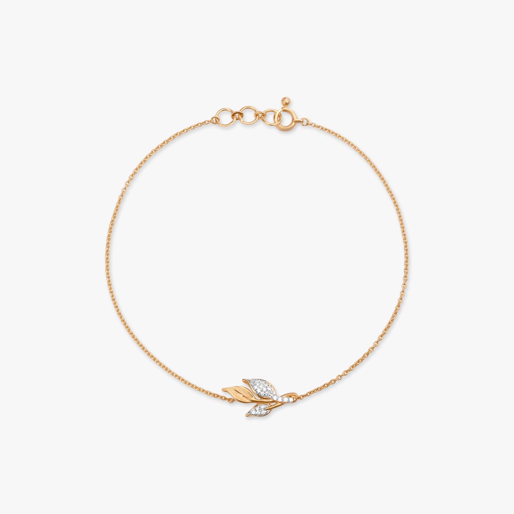 Diamond Leaf Charm Bracelet,,hi-res image number null
