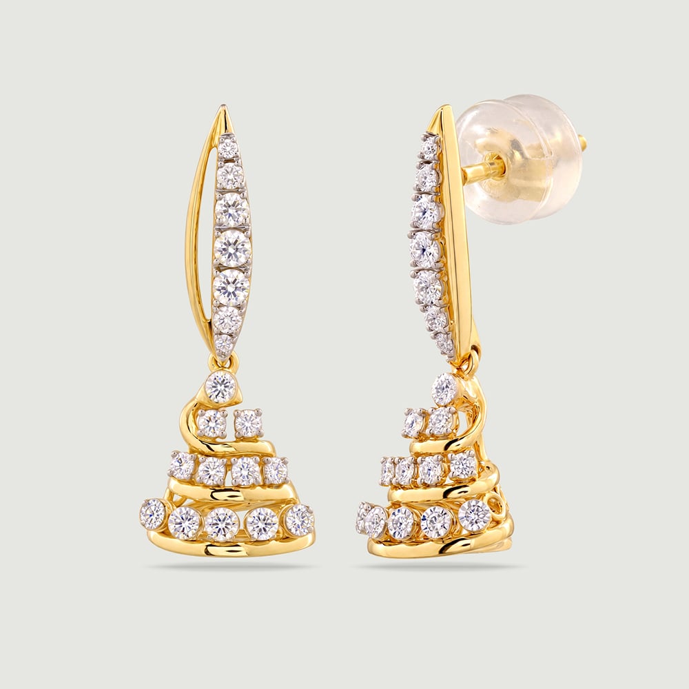 Radiant Layered Diamond Jhumka,,hi-res image number null
