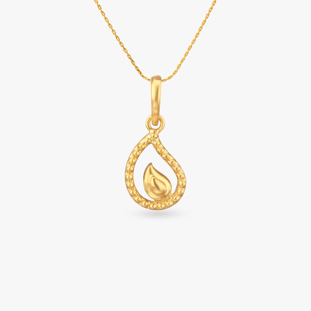 

Little Raindrop Gold Pendant for Kids