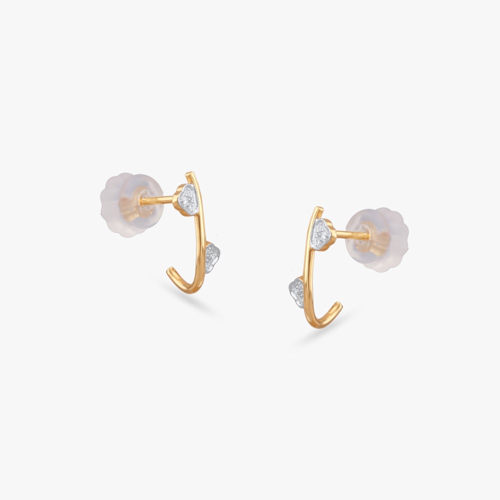 Fluid Trail Diamond Hoop Earrings,,hi-res image number null