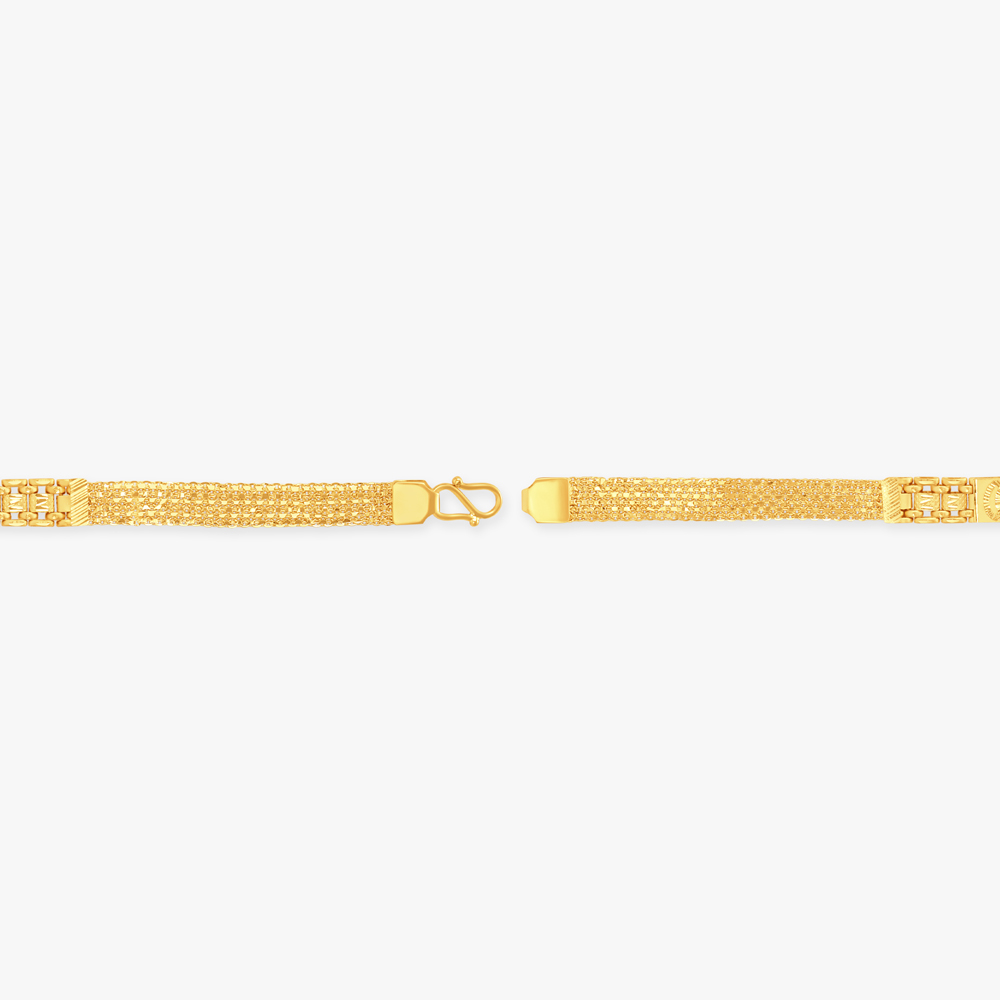 Artisanal Textured Gold Bracelet for Men,,hi-res image number null