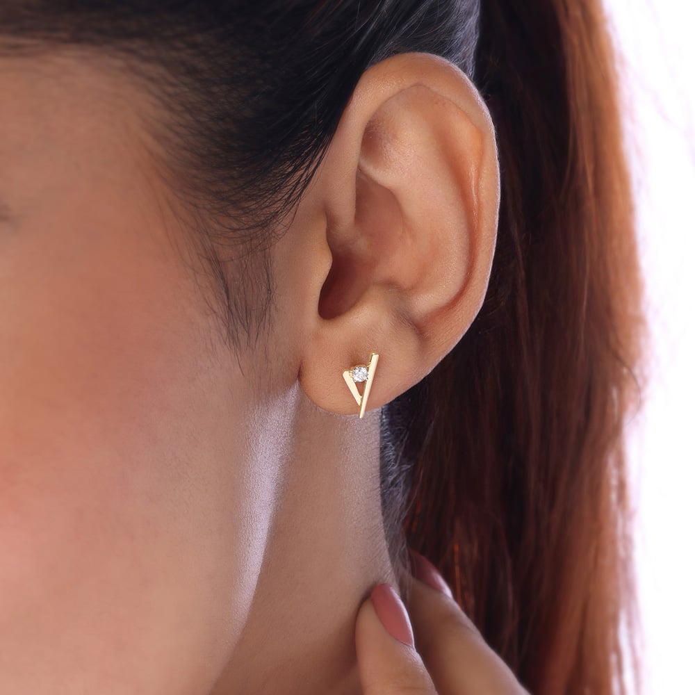 Cheeky Sleek Gold Earrings,,hi-res image number null