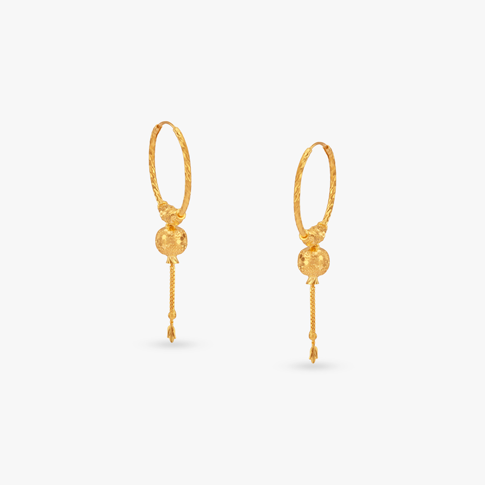 Glimmer Sphere Gold Hoop Earrings,,hi-res image number null