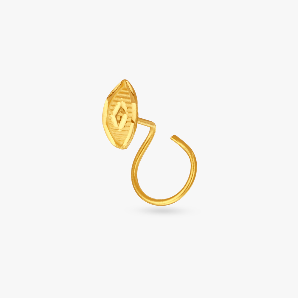 Leaf Charm Gold Nose Pin,,hi-res image number null