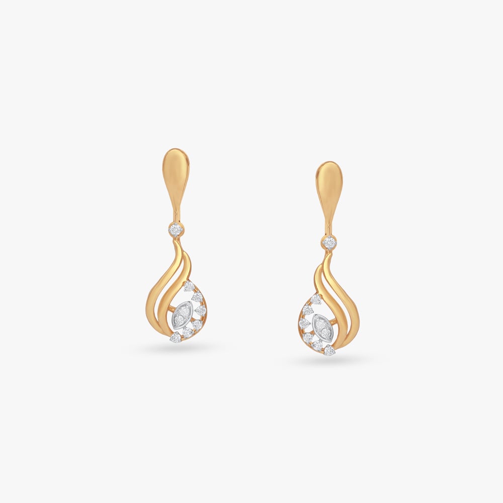 

Radiant Ripple Diamond Drop Earrings