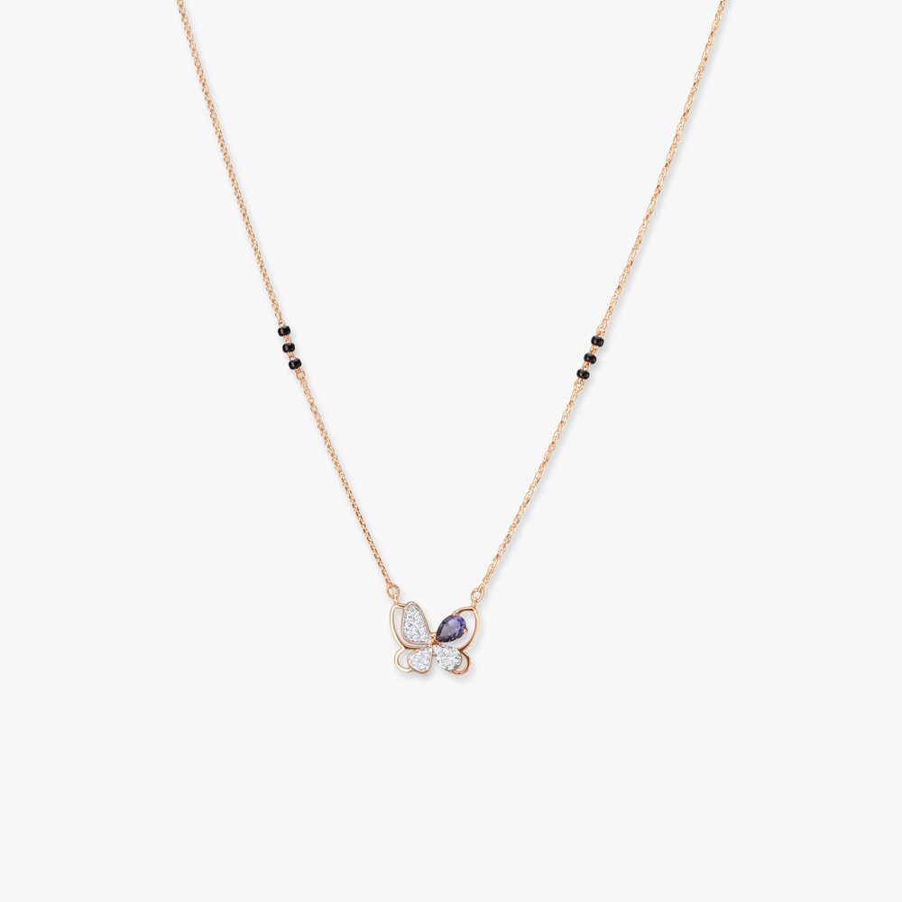 Enchanting Butterfly Diamond Mangalsutra,,hi-res image number null