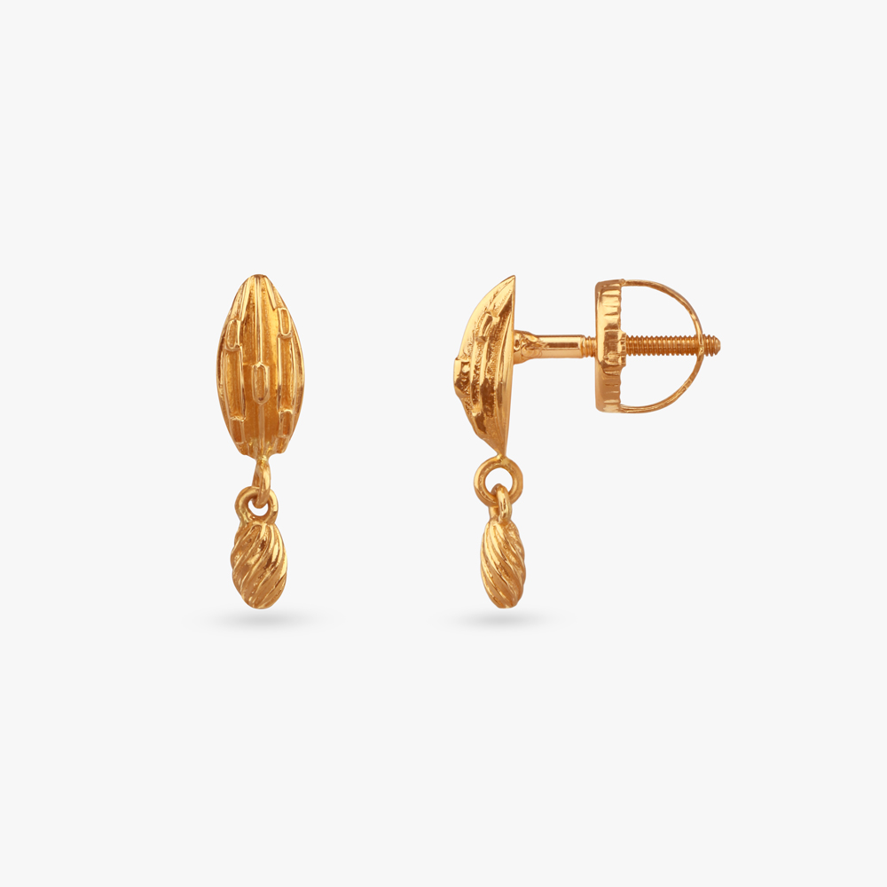 Textured Teardrop Gold Pendant and Earrings Set,,hi-res image number null
