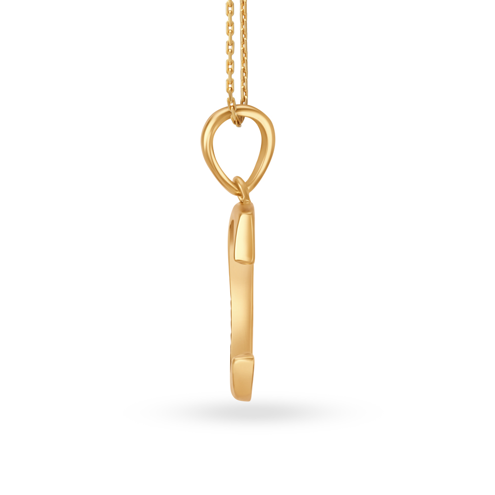 Sleek Typographic Letter C Gold Pendant,,hi-res image number null