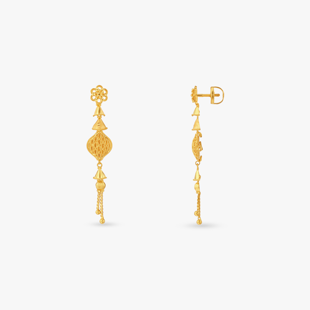 Lattice Glow Gold Drop Earrings,,hi-res image number null